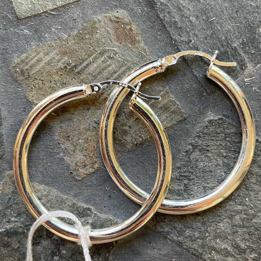 Sterling Silver 33mm Hoop Earrings